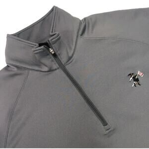 Dunning Golf 1/4 Zip Performance Pullover Mens M Gray Halloween Witch Broom READ